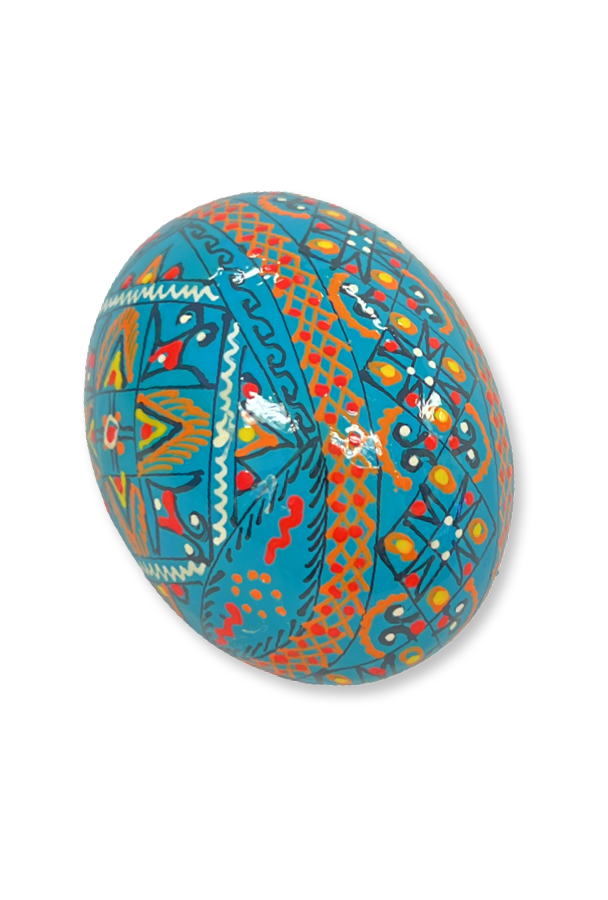Ukrainian hand-made wood Easter egg "Pysanka" 7 colors