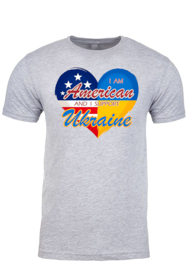 Adult t-shirt "I am American and I support Ukraine"