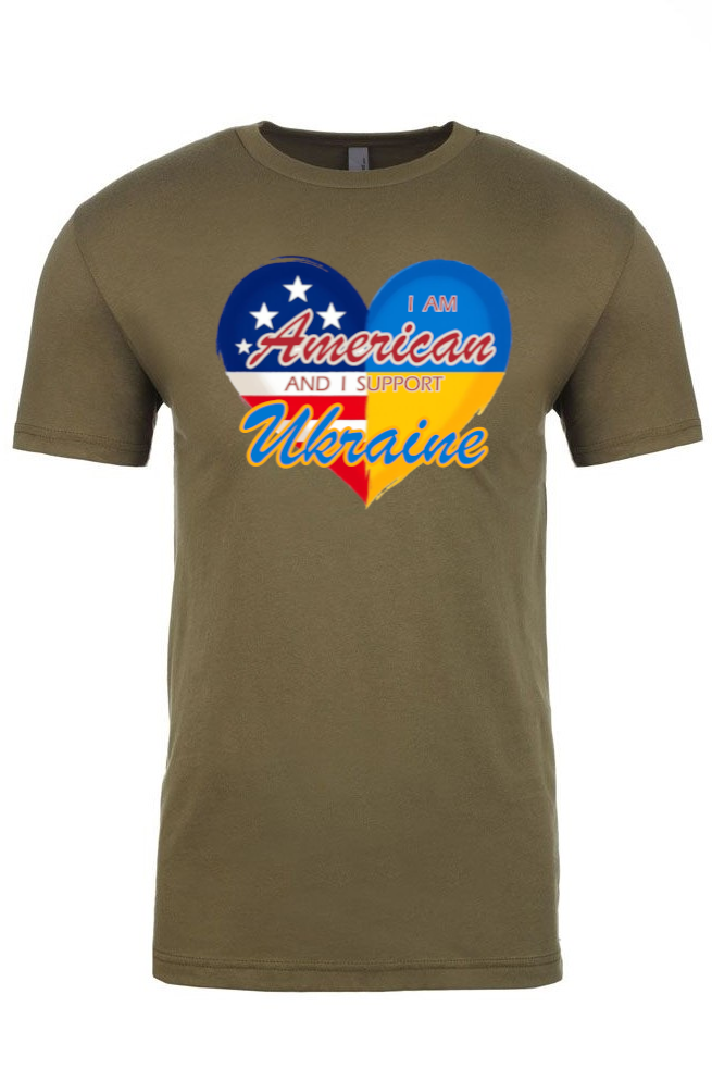 Adult t-shirt "I am American and I support Ukraine"