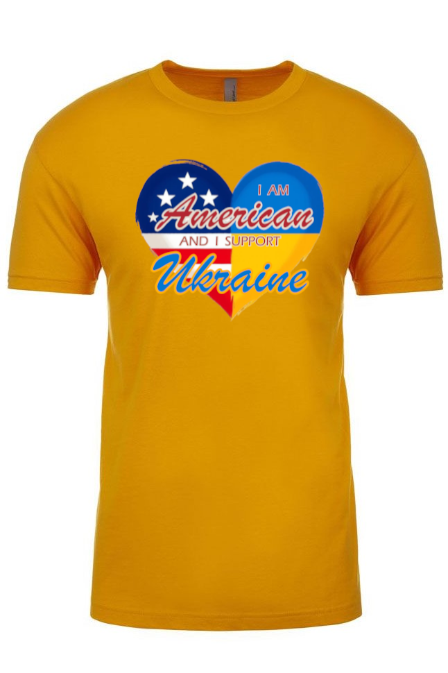 Adult t-shirt "I am American and I support Ukraine"