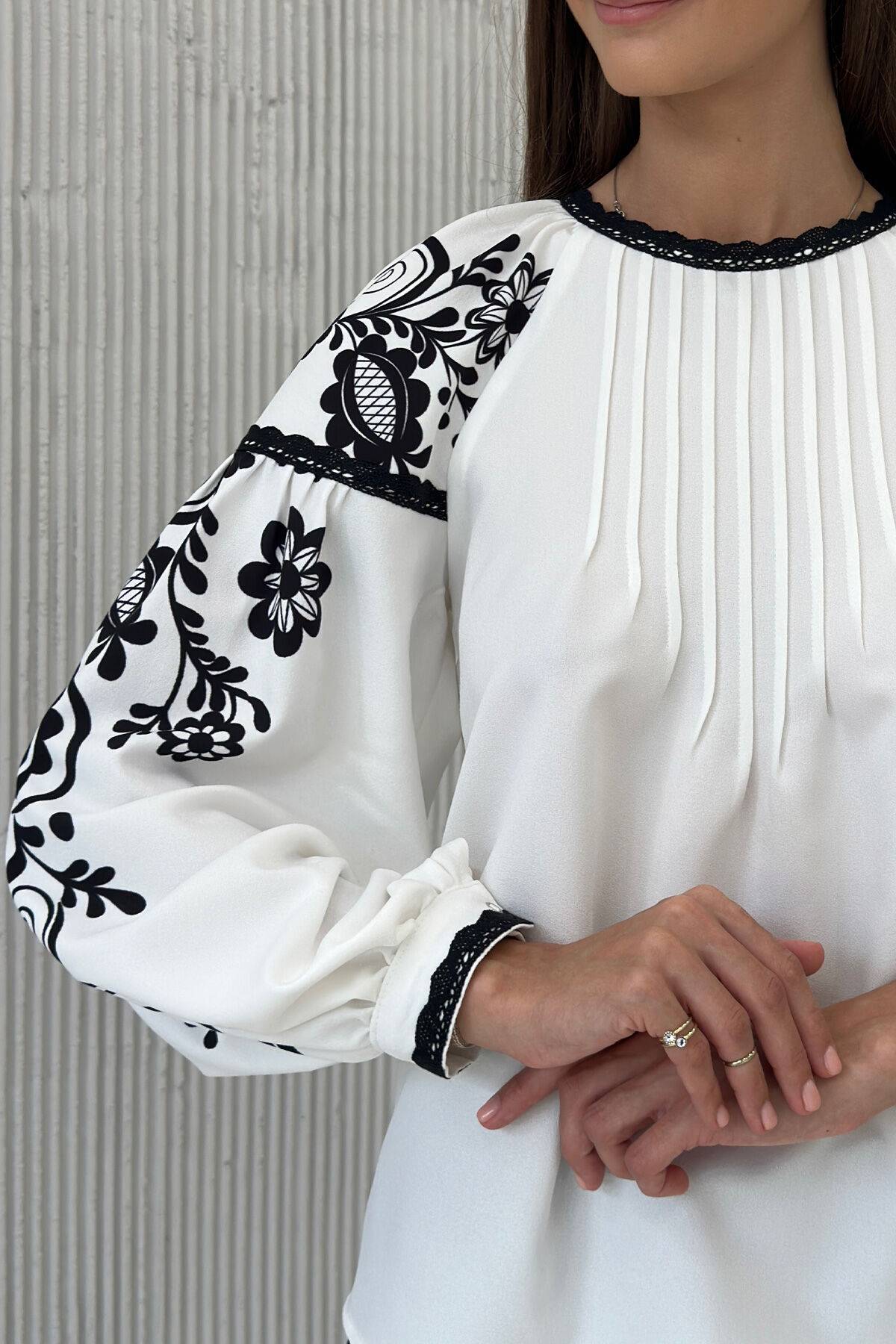 Lady's white chiffon blouse "Myla"