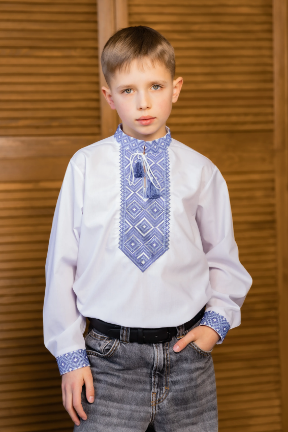 Boy's embroidered shirt "Danylko" Blue