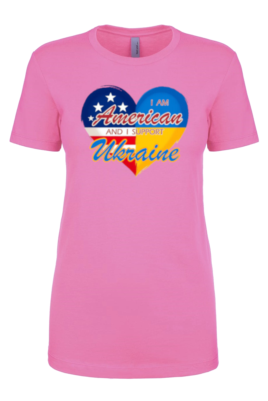 Female fit t-shirt "I am American and I support Ukraine"