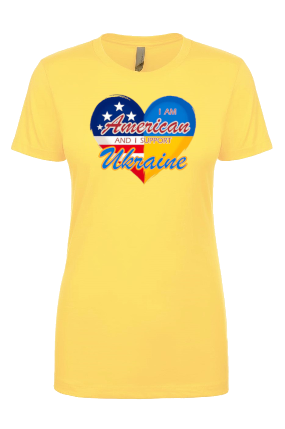 Female fit t-shirt "I am American and I support Ukraine"