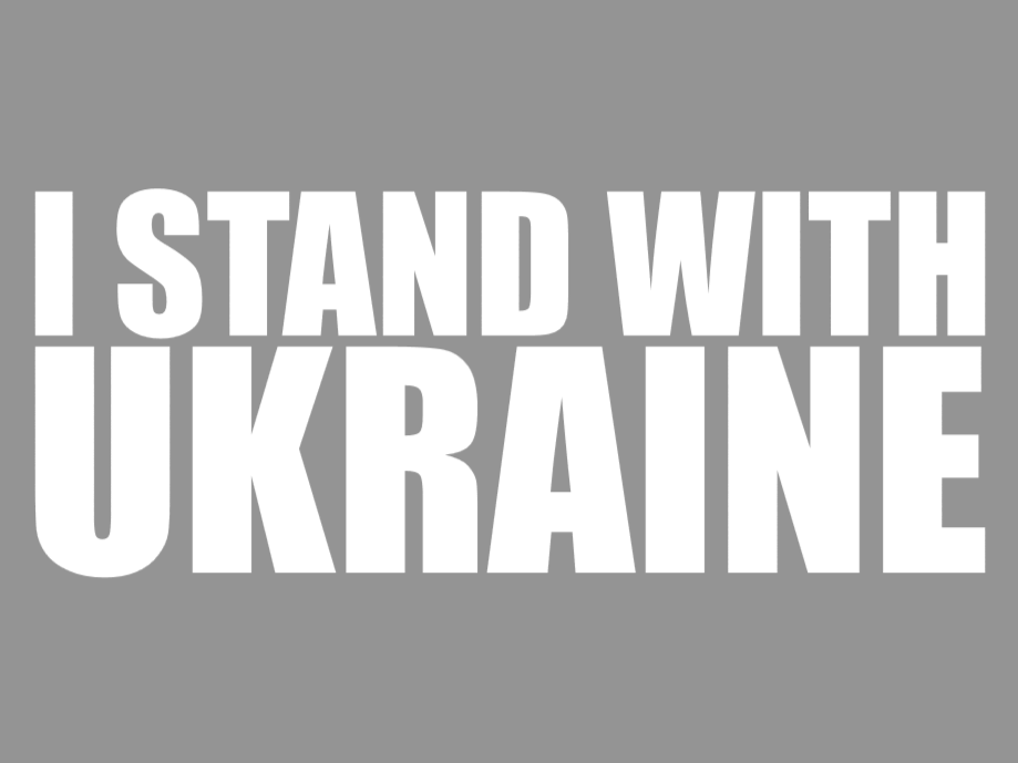 "I stand with Ukraine" decal.