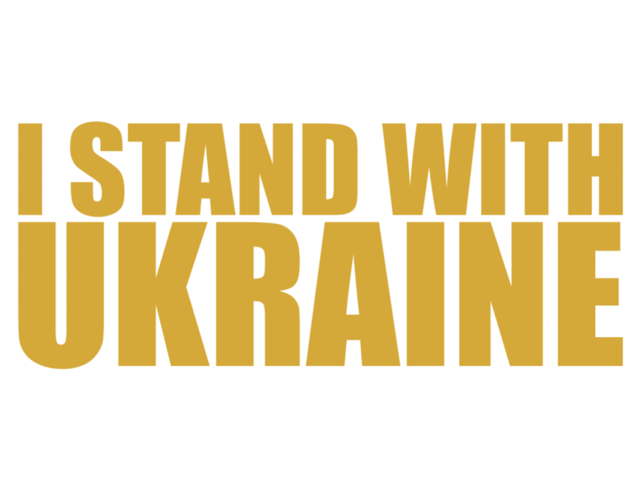 "I stand with Ukraine" decal.