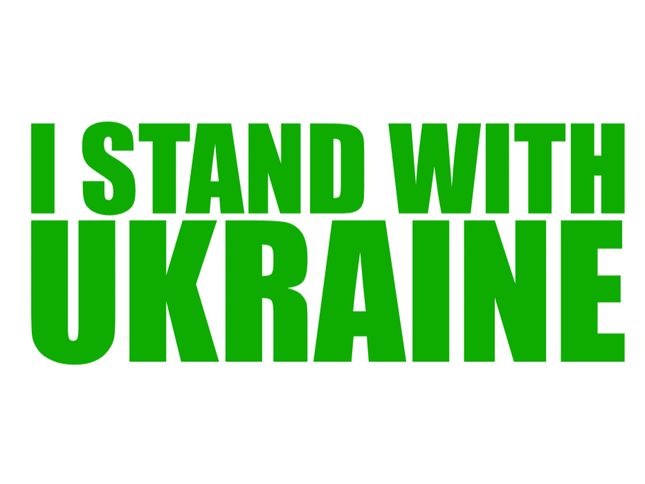 "I stand with Ukraine" decal.