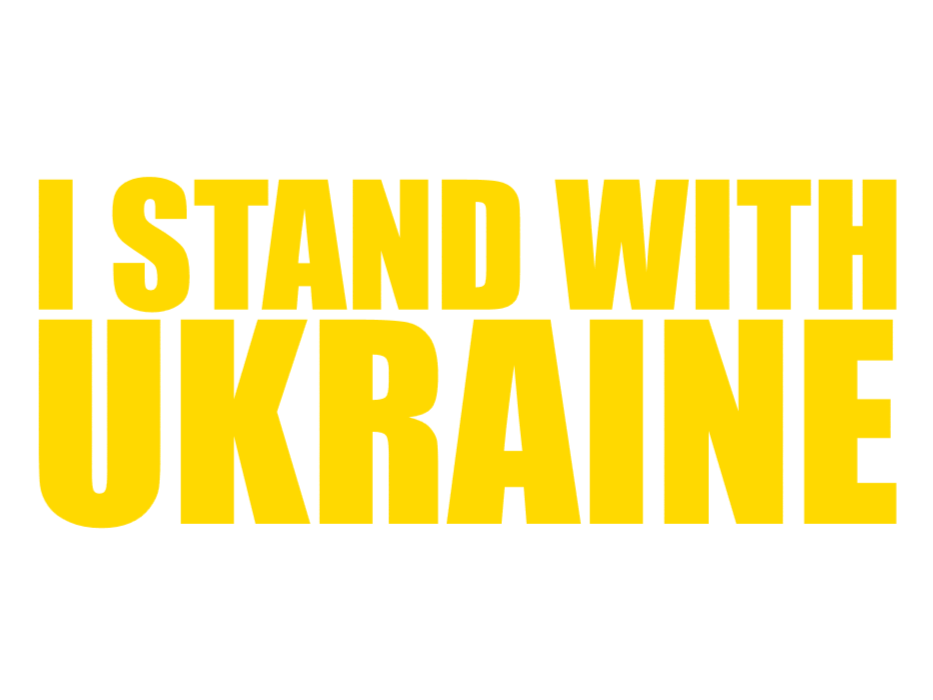 "I stand with Ukraine" decal.