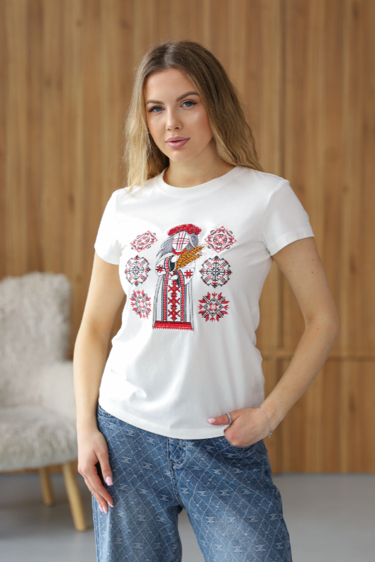 Women's t-shirt "Motanka" white