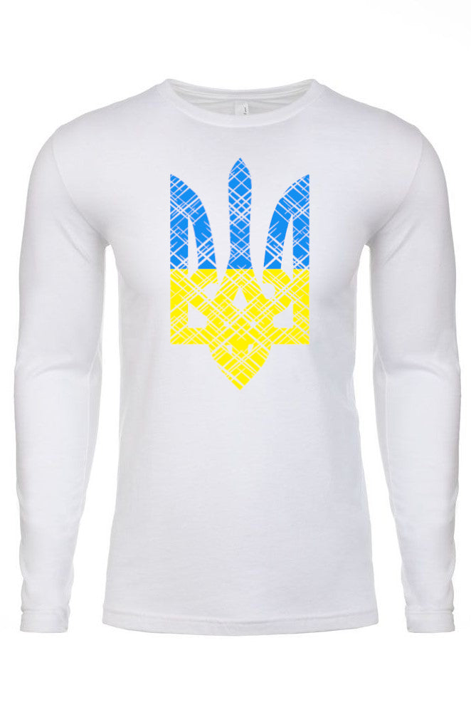 Adult long sleeve shirt "Blue and yellow Trident"