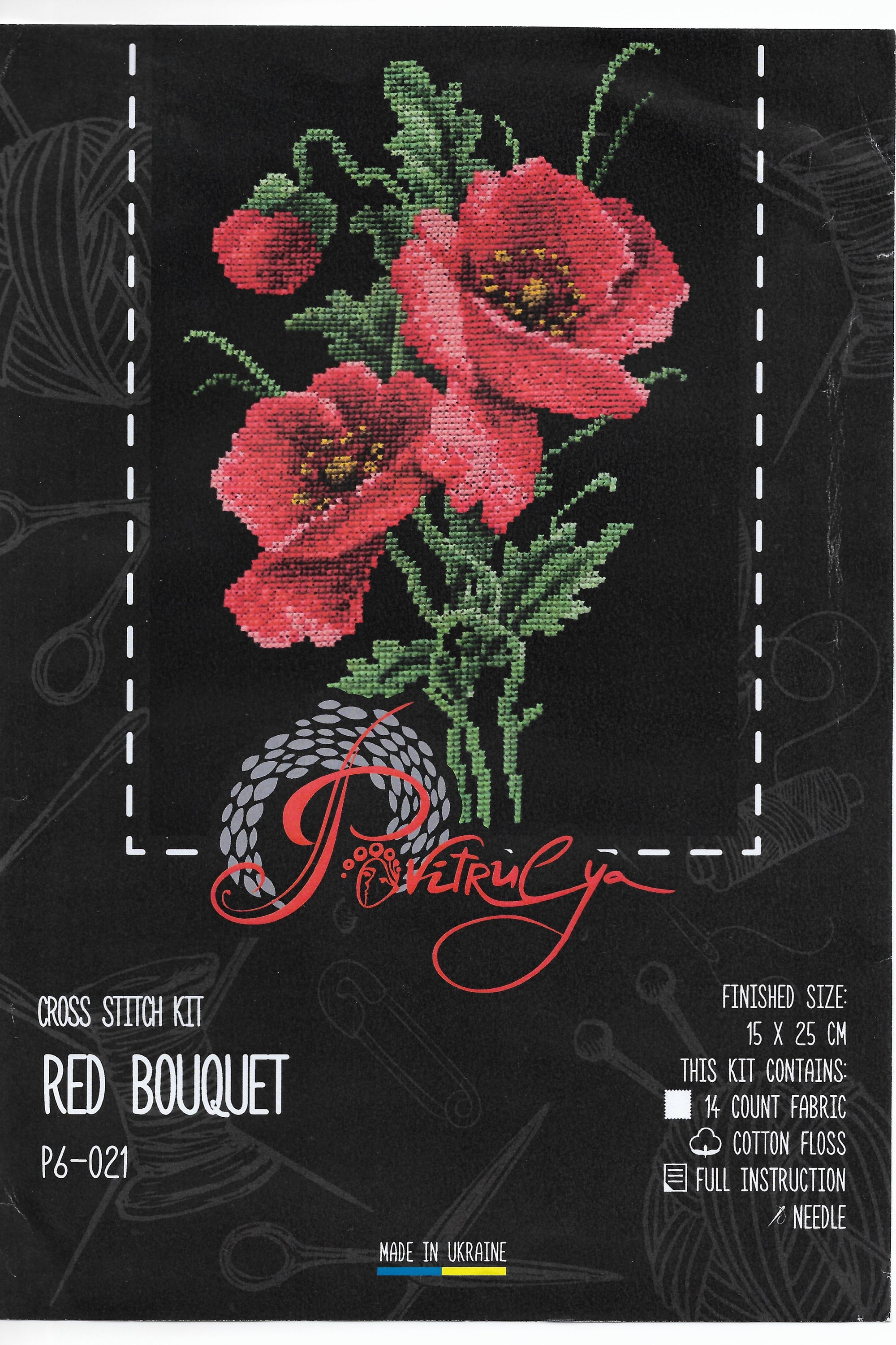 Embroidery kit "Red bouquet"
