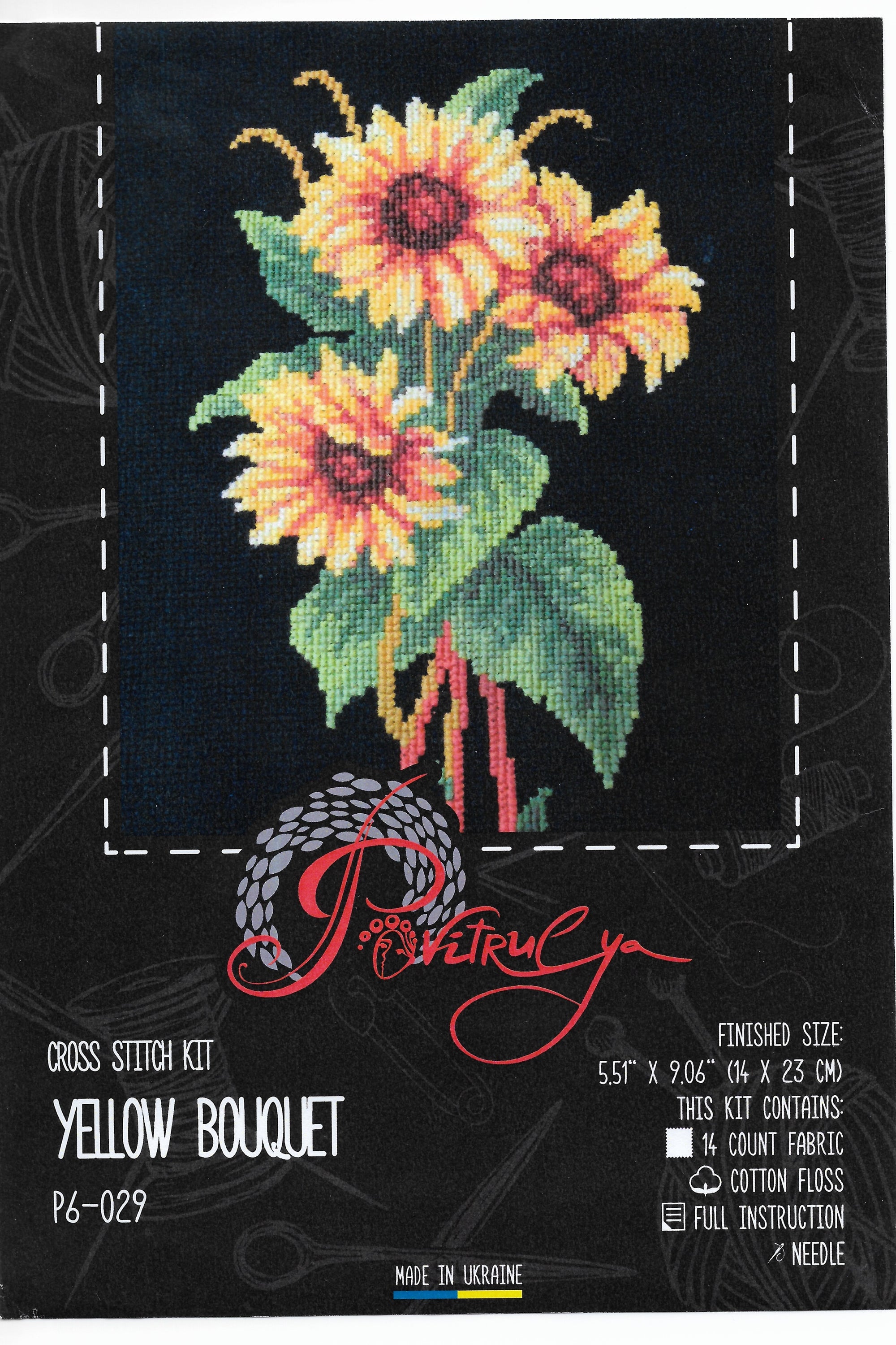 Embroidery kit "Yellow bouquet"